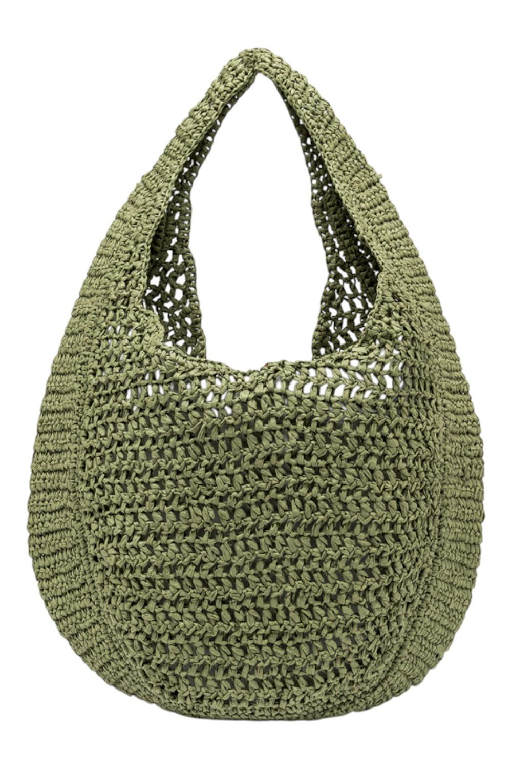 borsa donna nefeli in rafia verde 