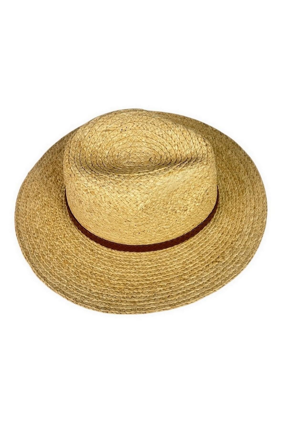 cappello donna in rafia con cintura 
