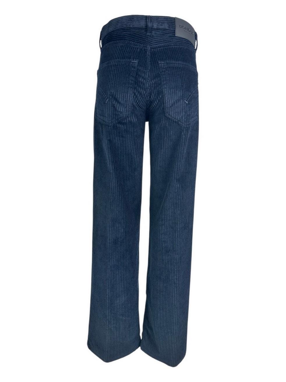 pantalone donna jaqueline in velluto costa roccia blu 
