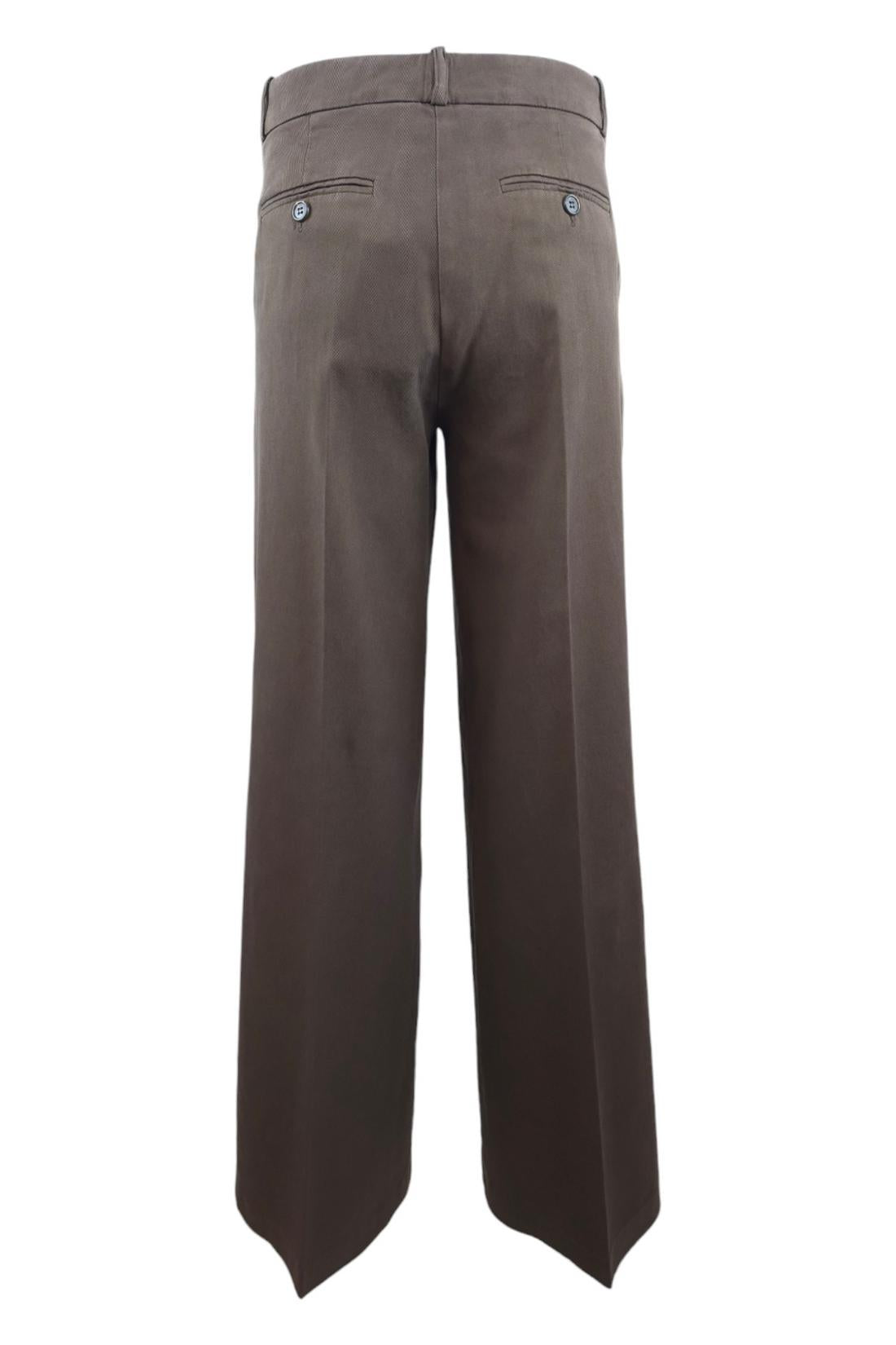 pantalone donna in drill di cotone marrone 