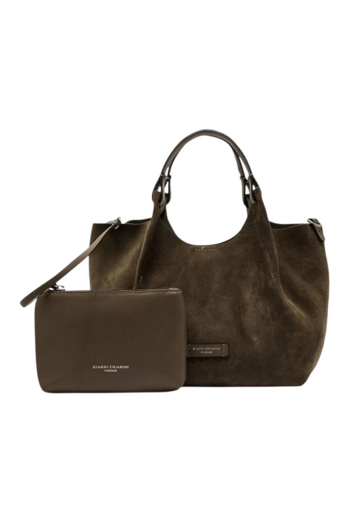 borsa donna dua piccola in camoscio marrone 