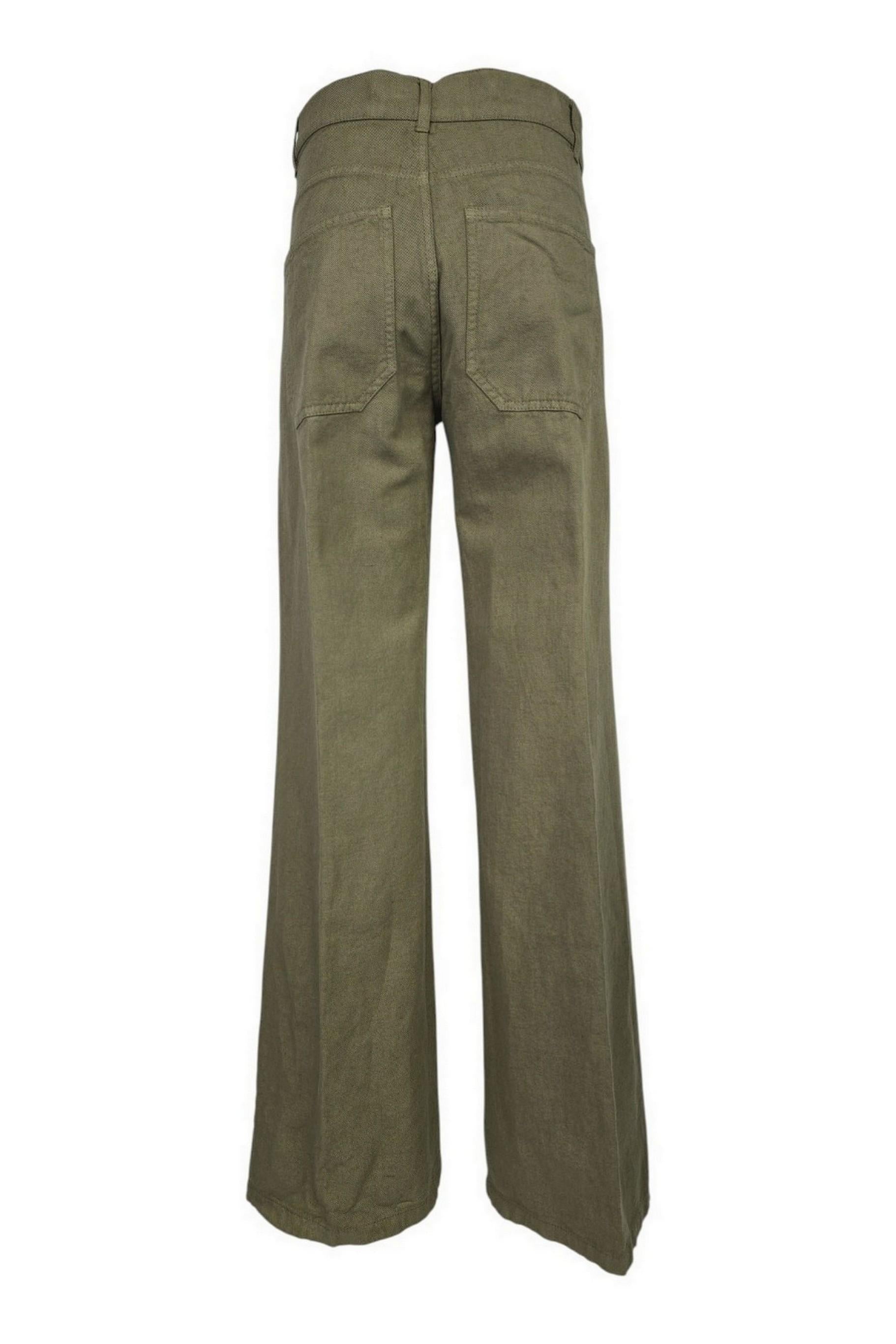 pantalone donna in drill di cotone olio 