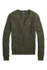 Ralph Lauren women's military cable knit V-neck