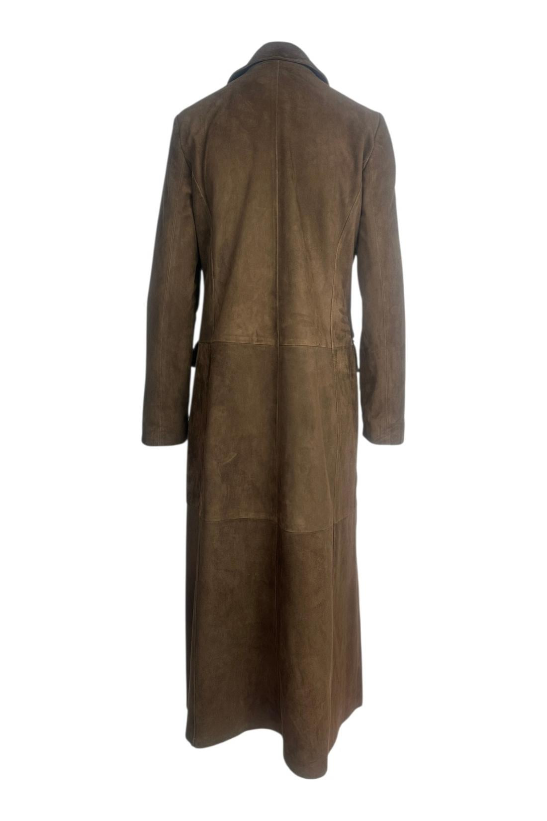 Trench in camoscio marrone 
