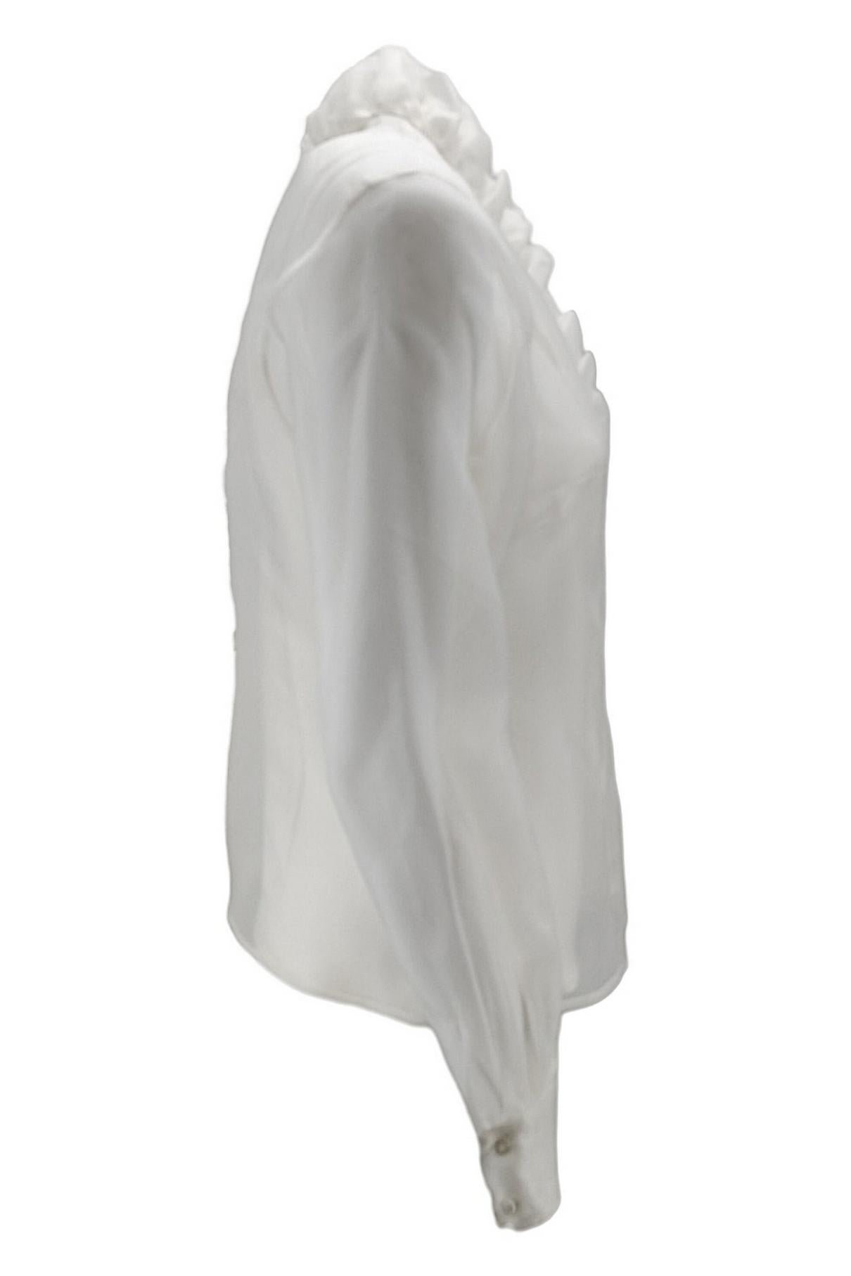 Camicia donna bianco con ruches 