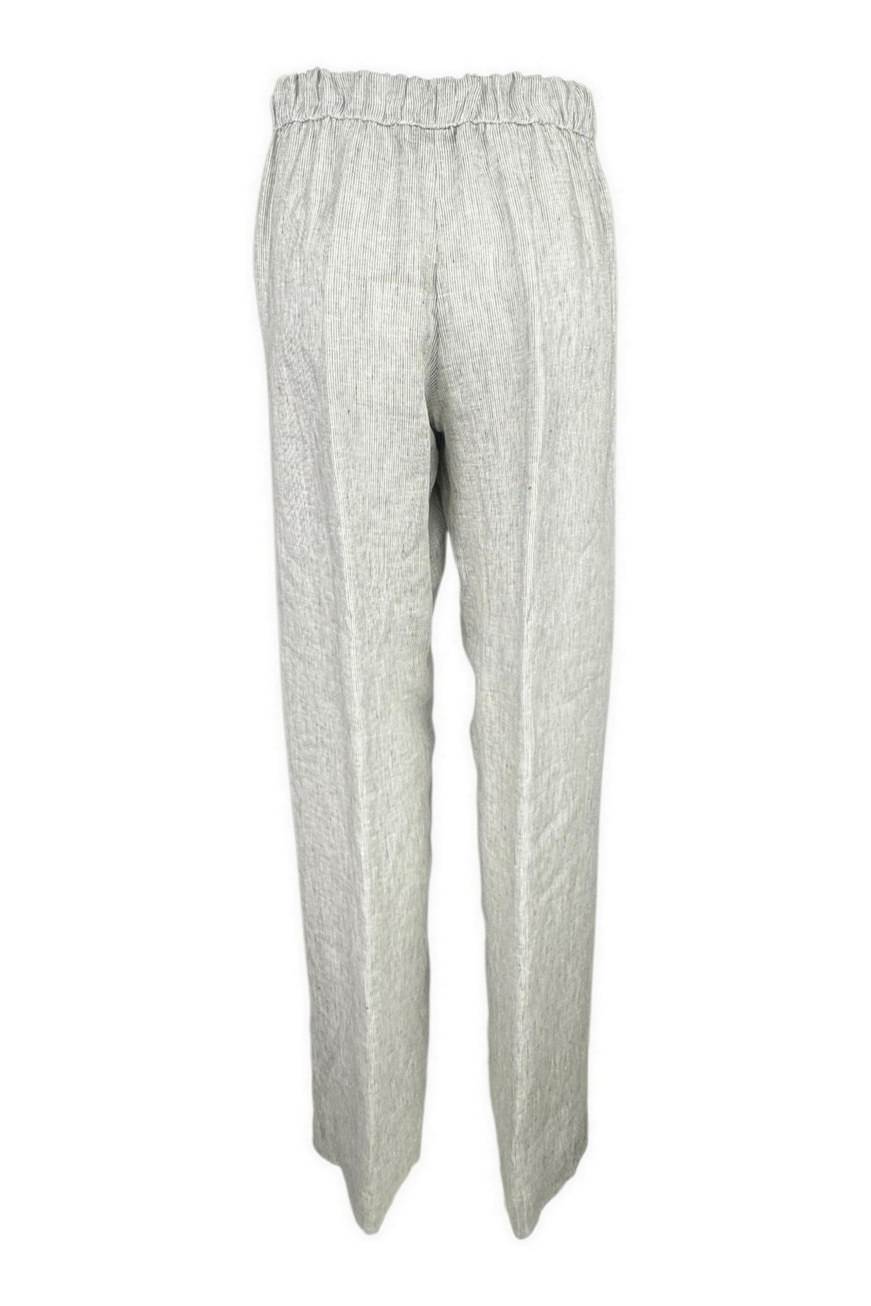 pantalone donna a righe bianco e verde 