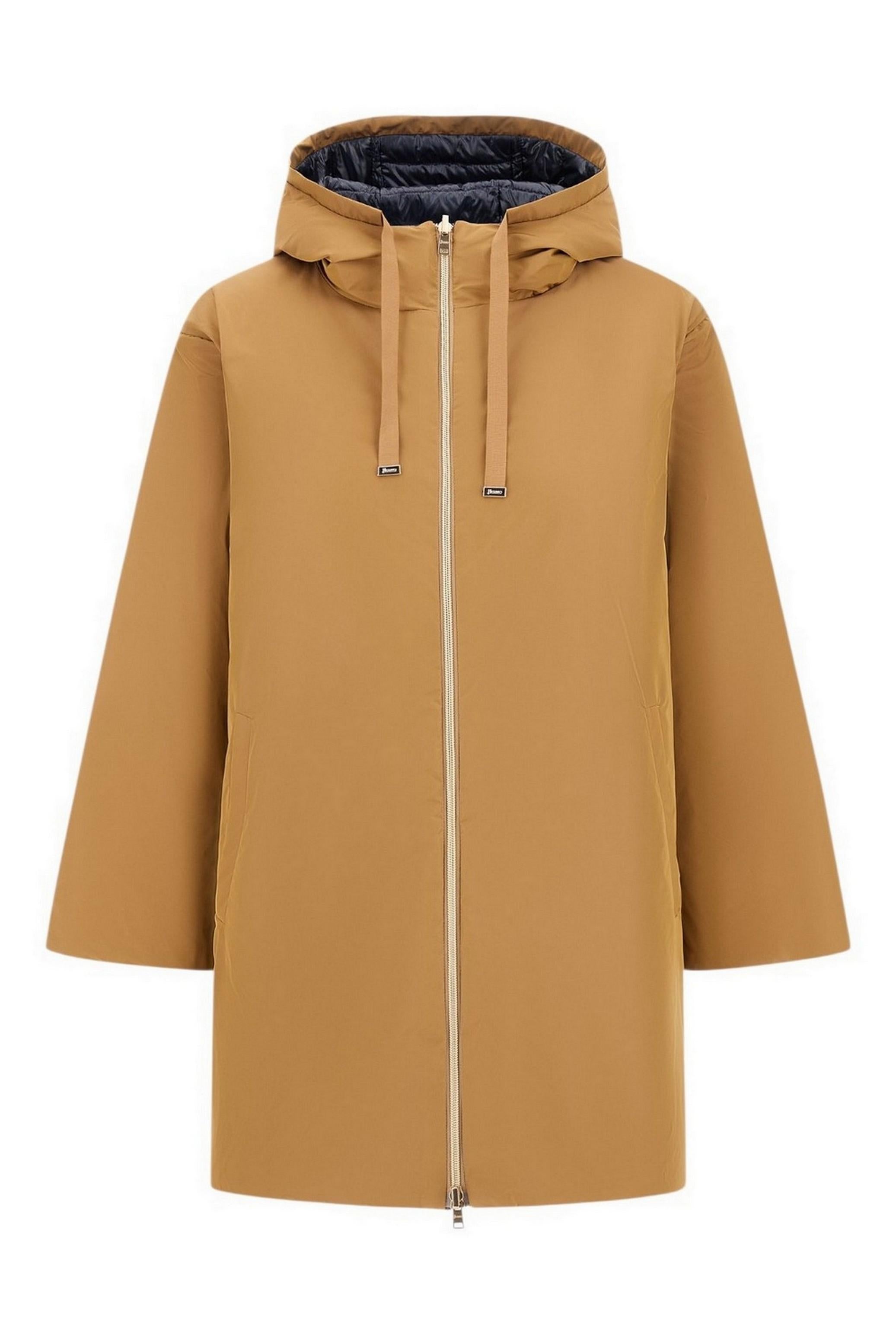 parka donna reversibile beige e blu 