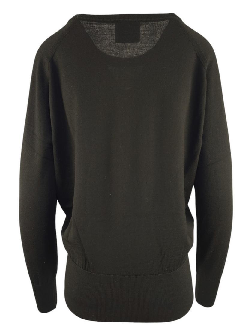 maglia donna nero con drappeggio 