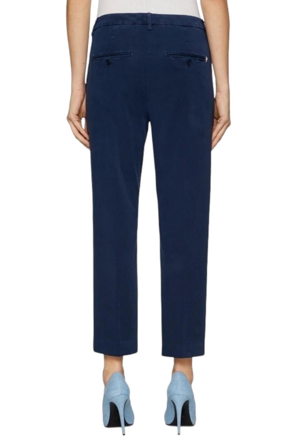 pantalone donna nima in gabardina blu 