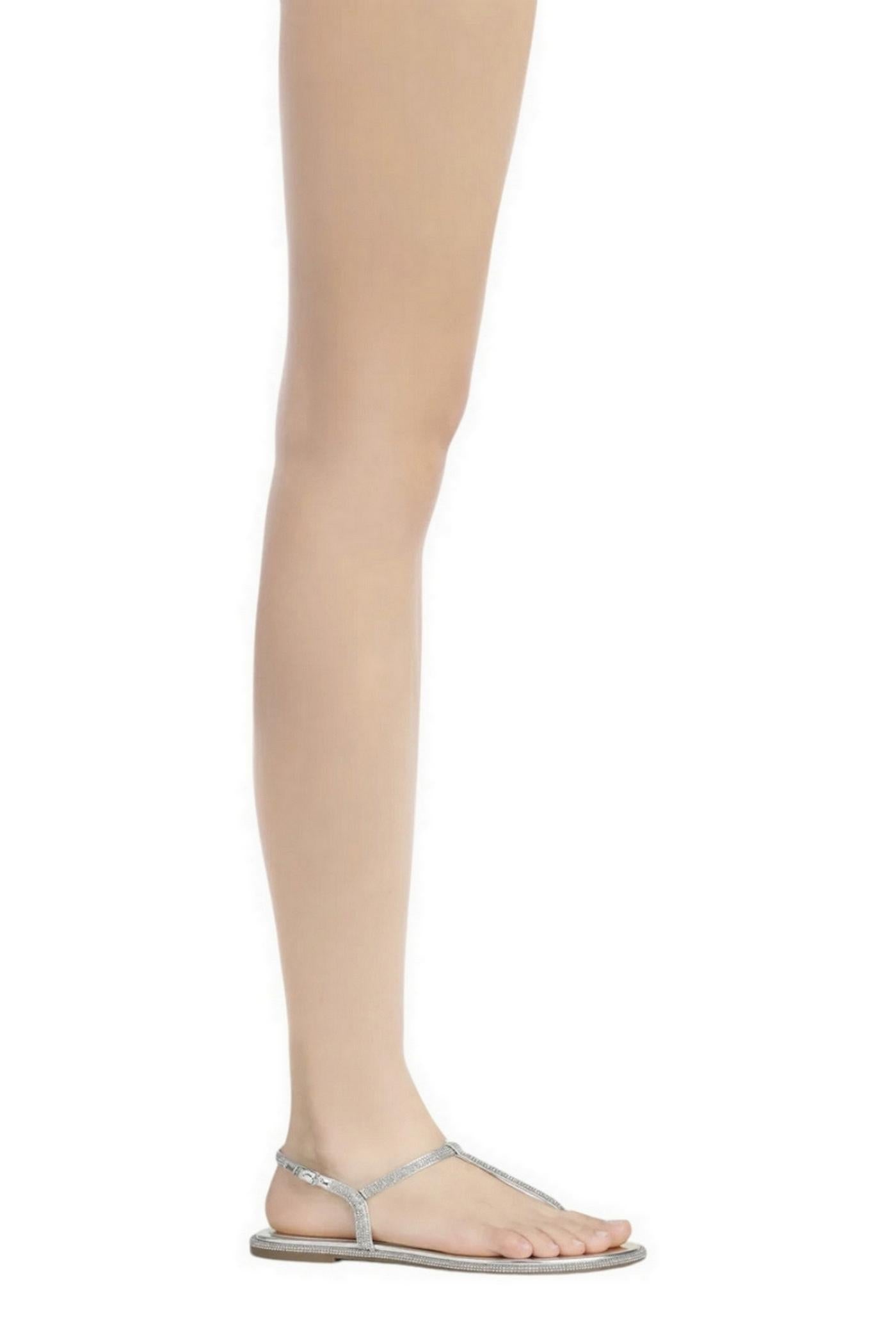 sandalo donna strass argento 