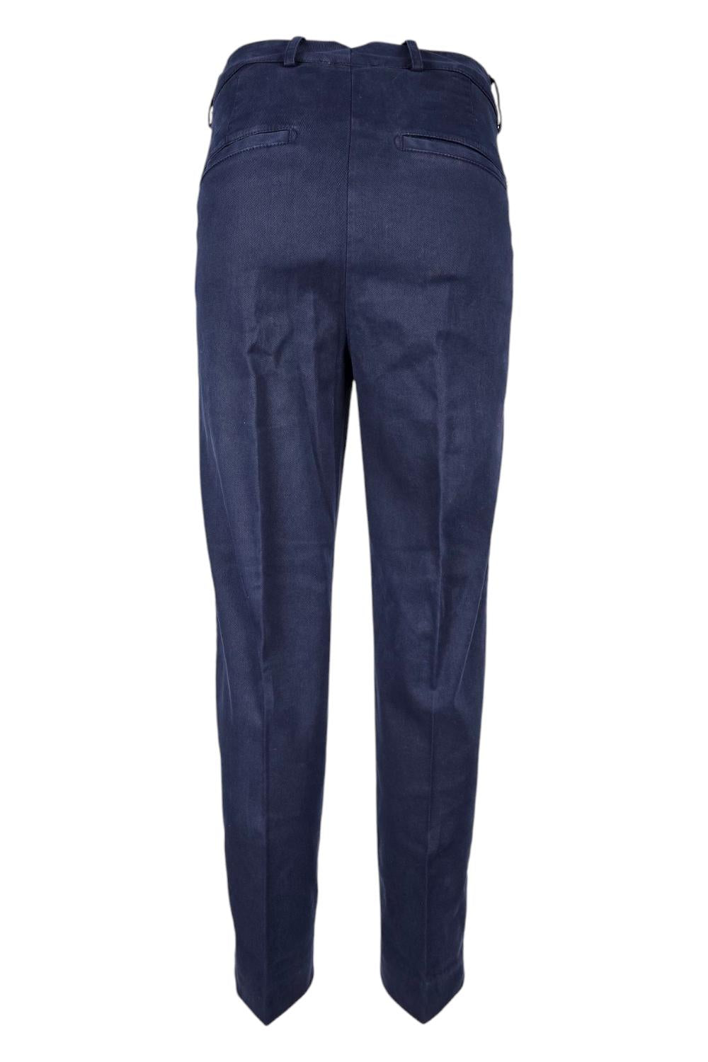 Pantaloni donna Tania loose in gabardina manopesca blu 