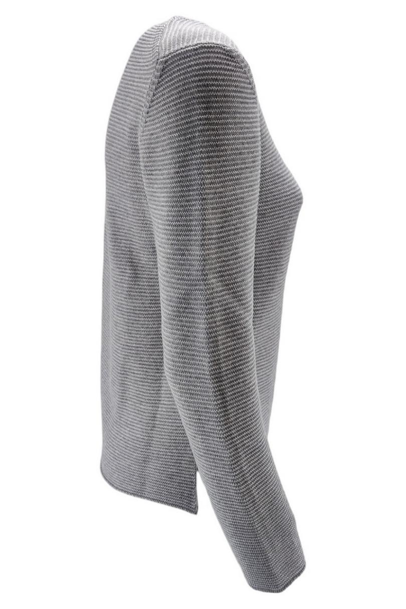 Maglia girocollo donna grigia in lana 
