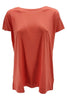 camiseta de mujer coral modelo oversize en algodón supima A rovescio
