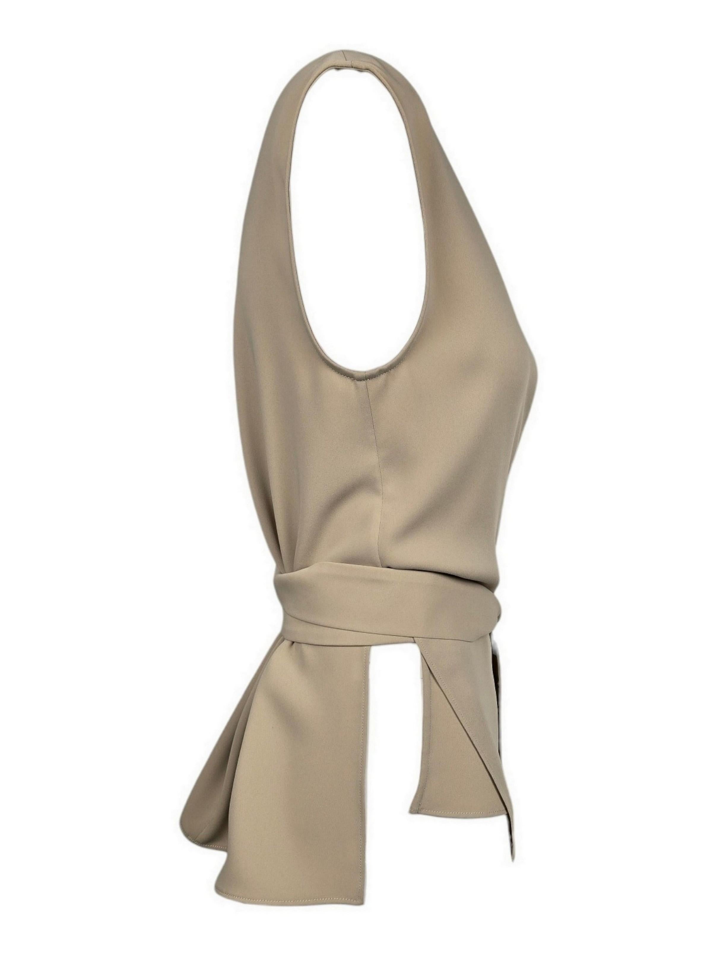 camicia donna incrociata in cady beige 