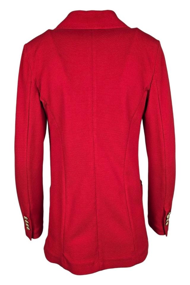 giacca donna doppiopetto in piquet rosso 