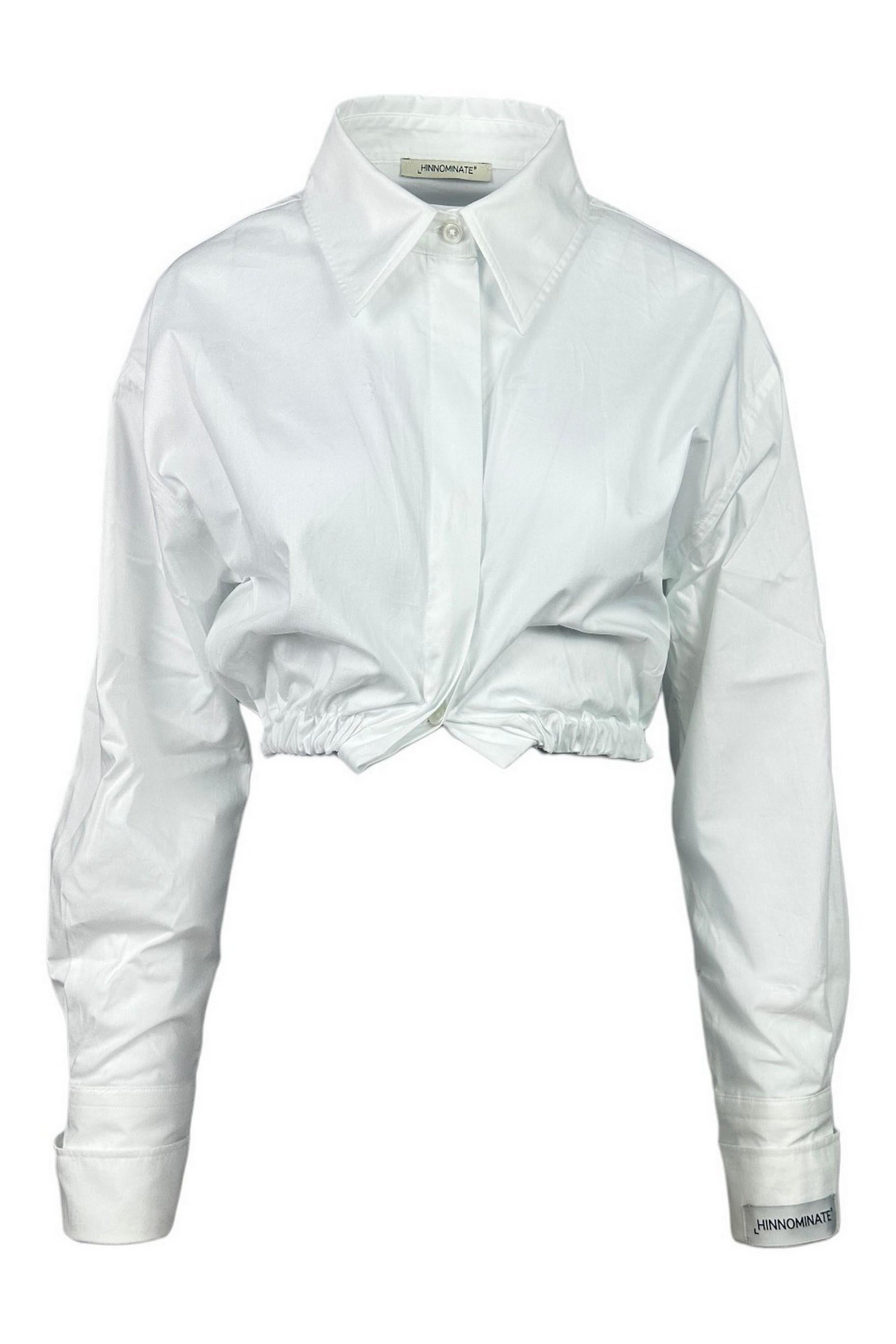 camicia donna cropped bianca 