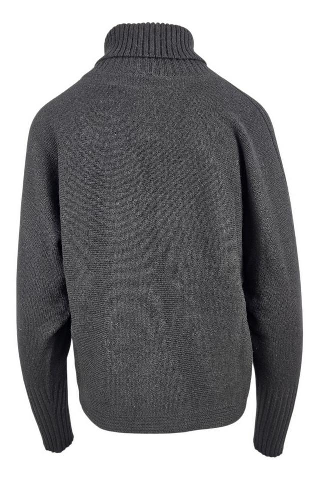 maglia donna dolcevita corta nero 
