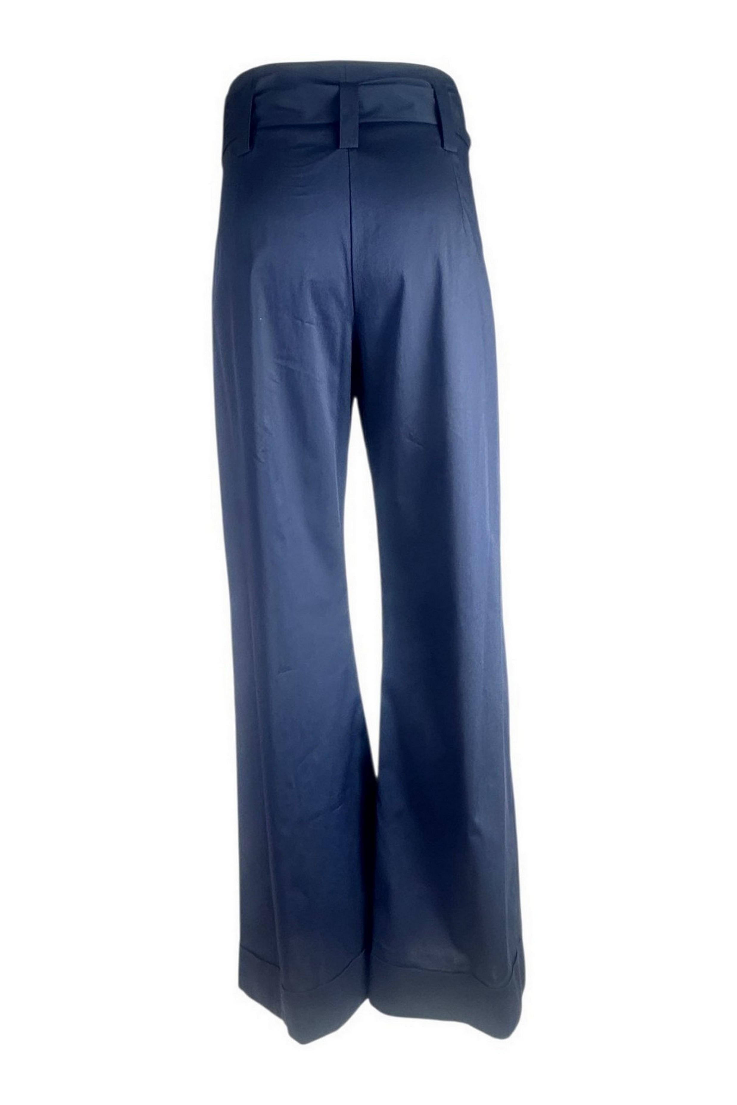 pantalone donna in cotone con fiocco blu 