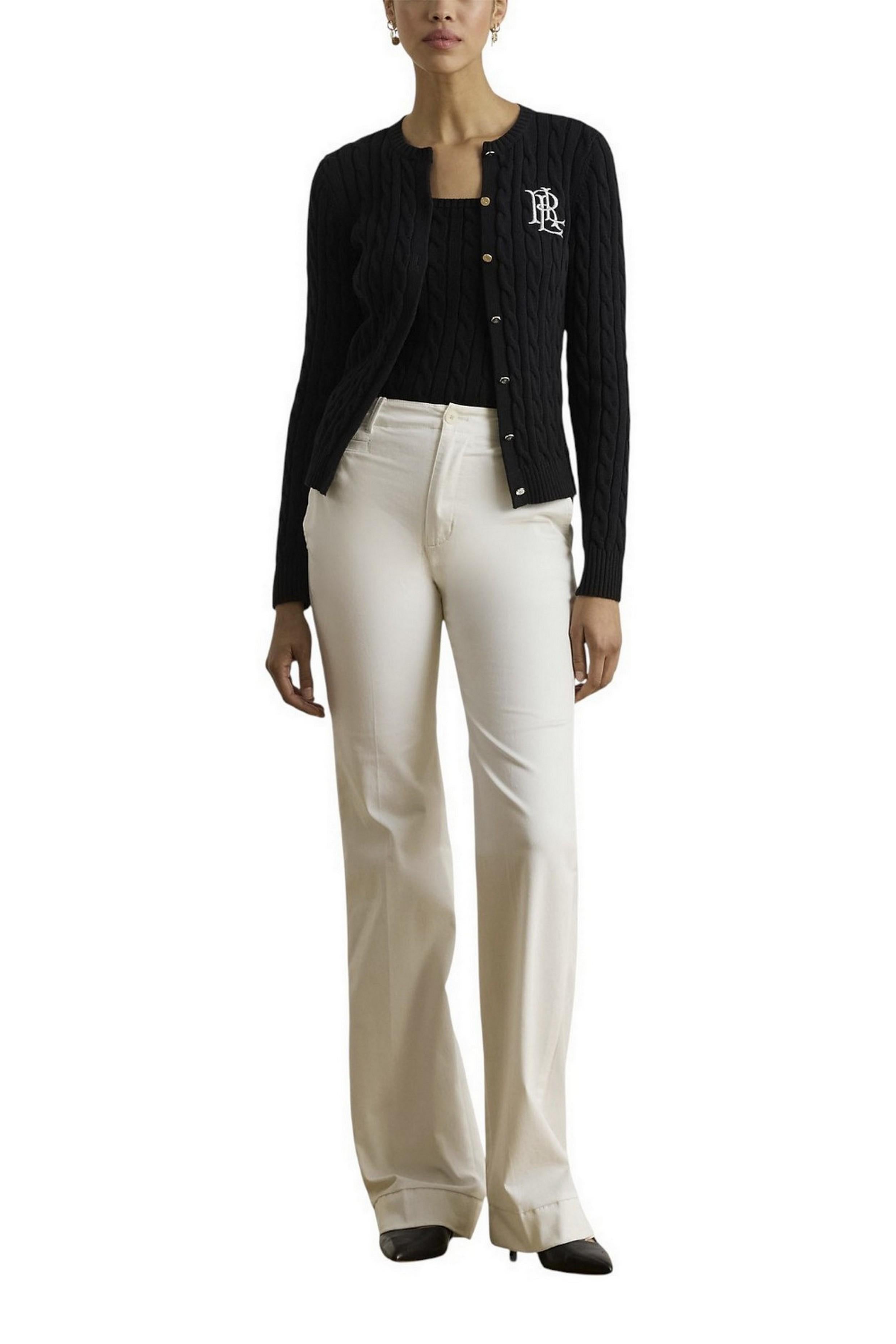 cardigan donna a trecce nero 