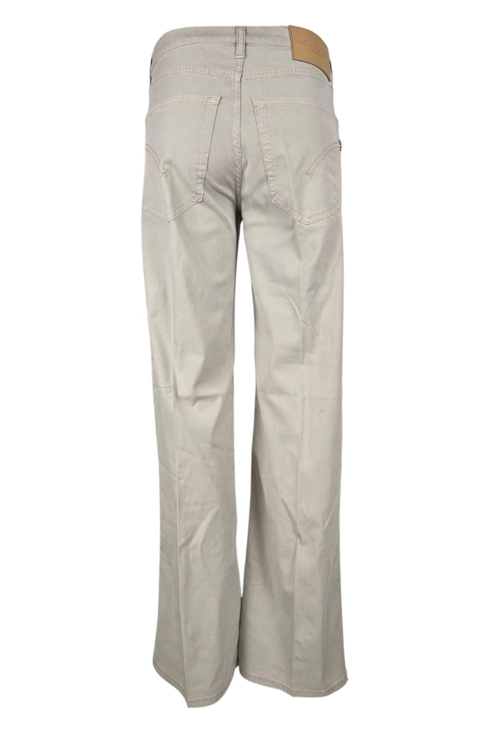 pantalone donna jacklyn in gabardina di cotone tortora 
