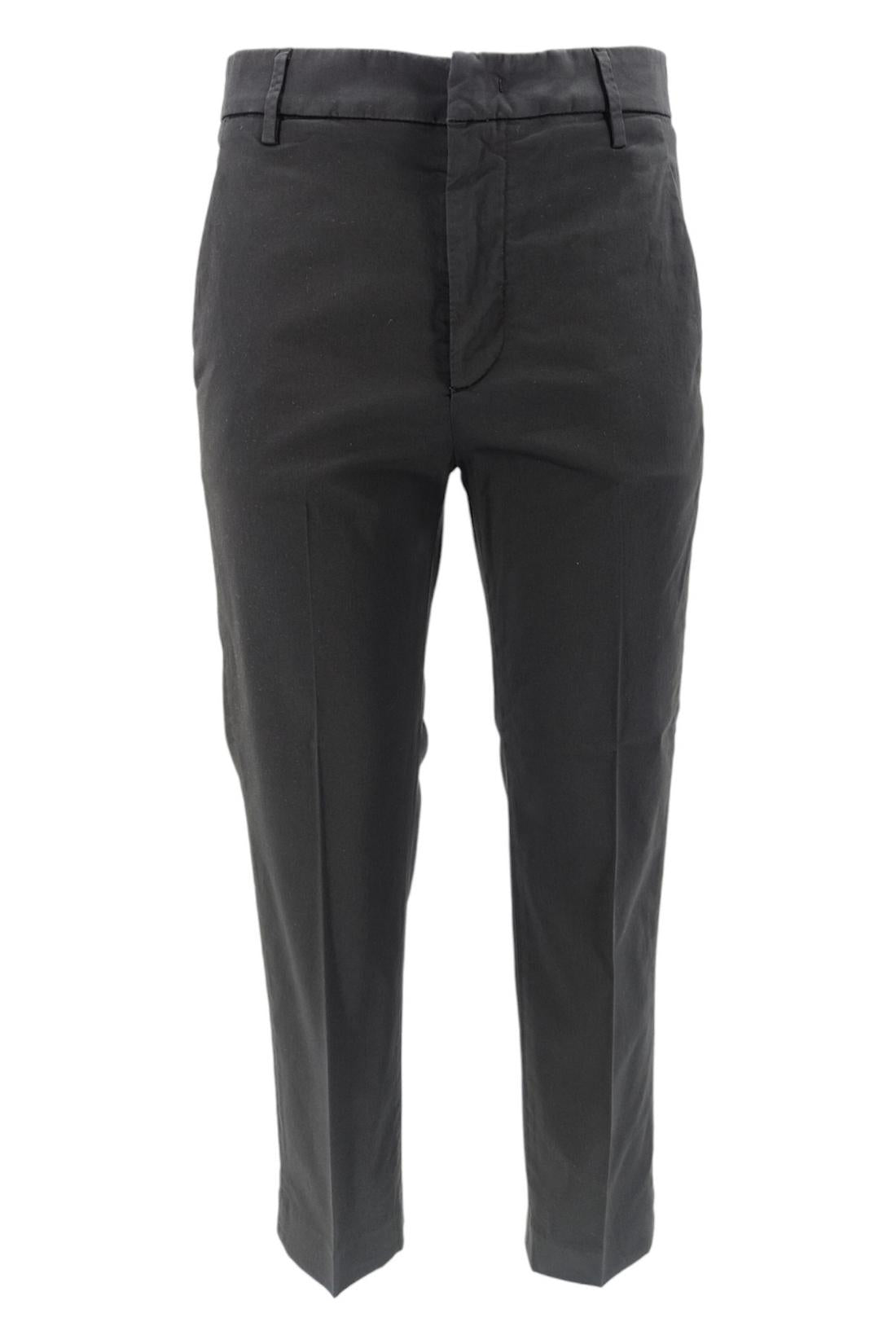 Pantalone donna nima in rasatello di cotone nero 