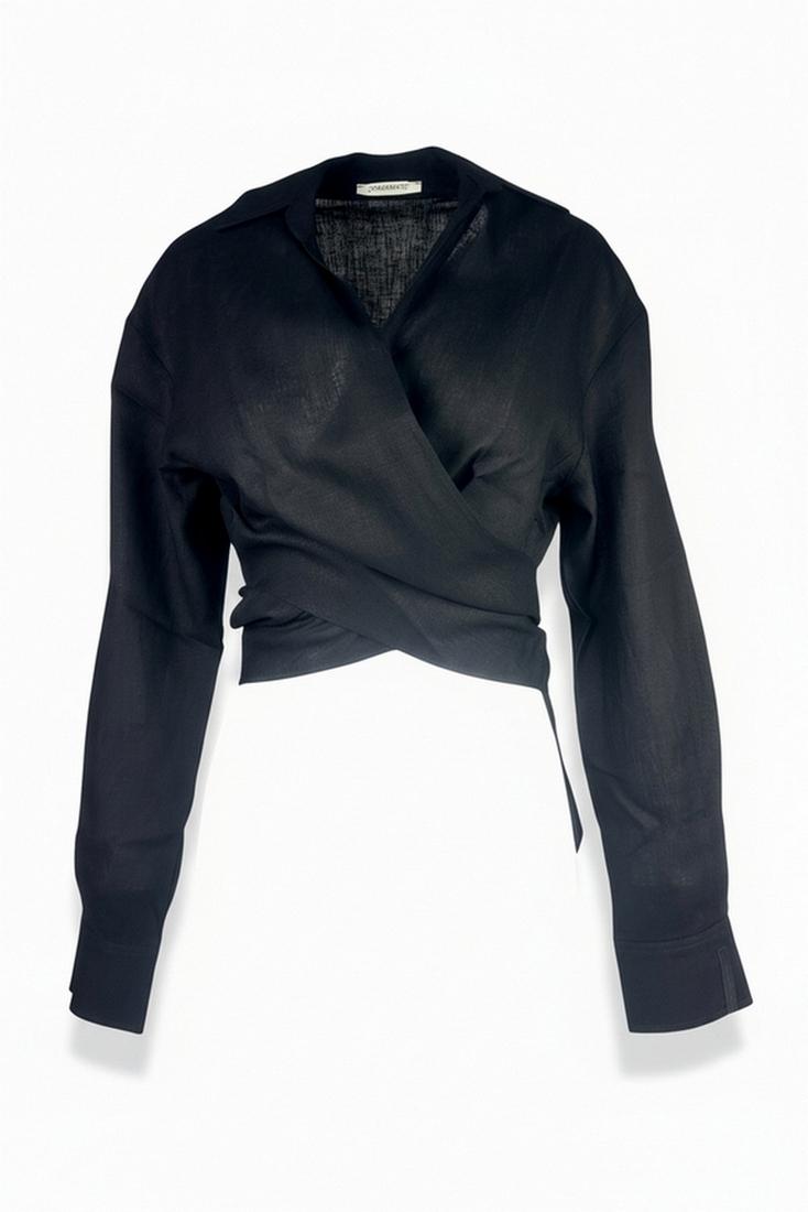 camicia donna in lino nero 