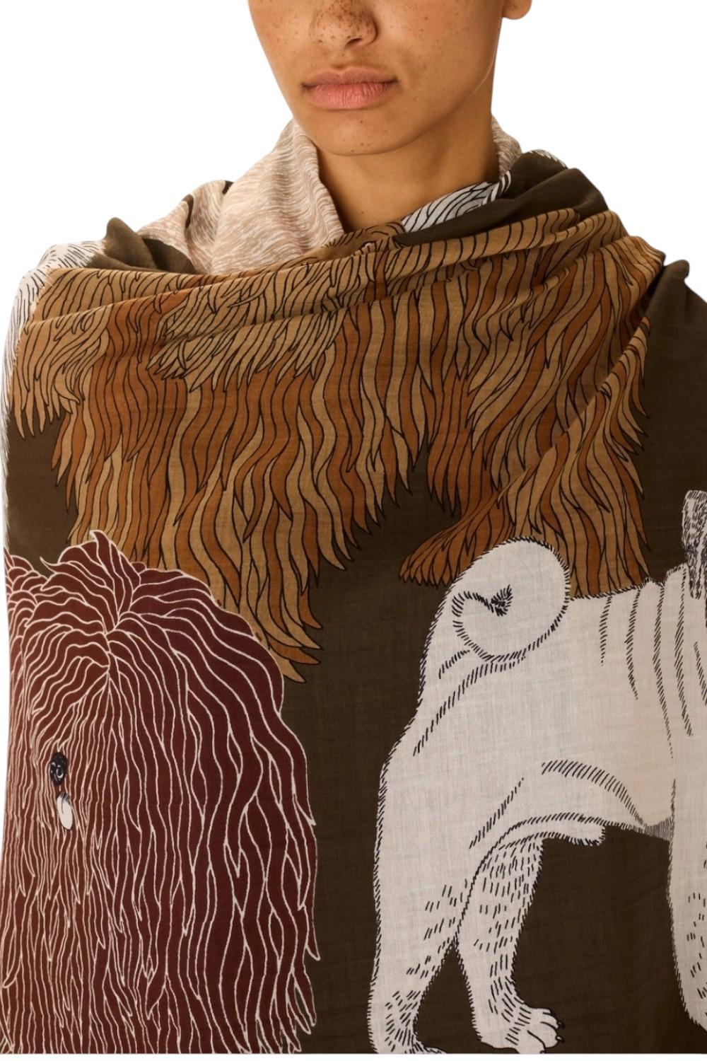 sciarpa donna 100x190 fantasia toutou militare 