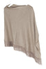 poncho femme avec franges sable Gaynor Bongard