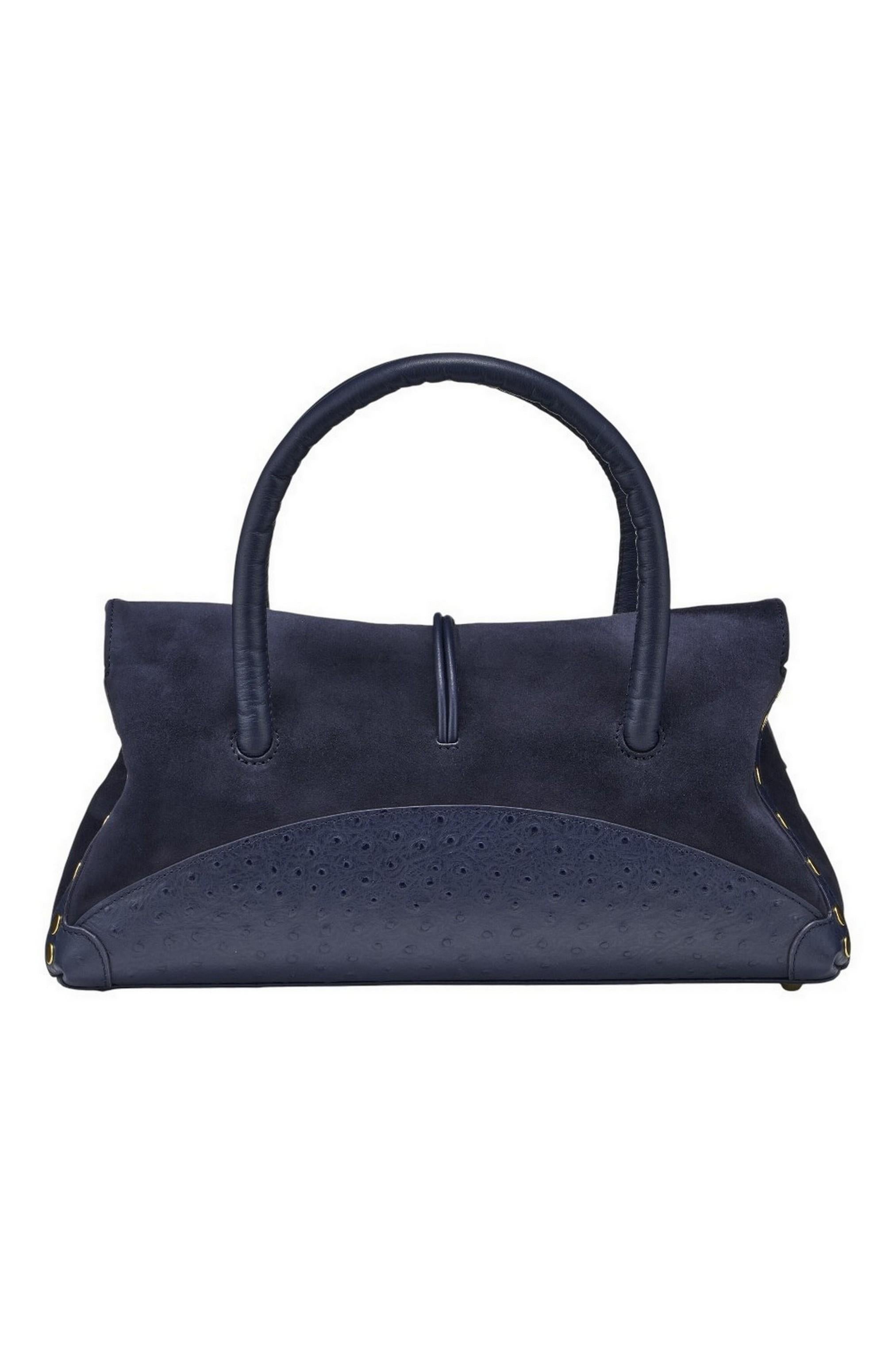 borsa donna dotta small in pelle Zashmere & Cactus blu 