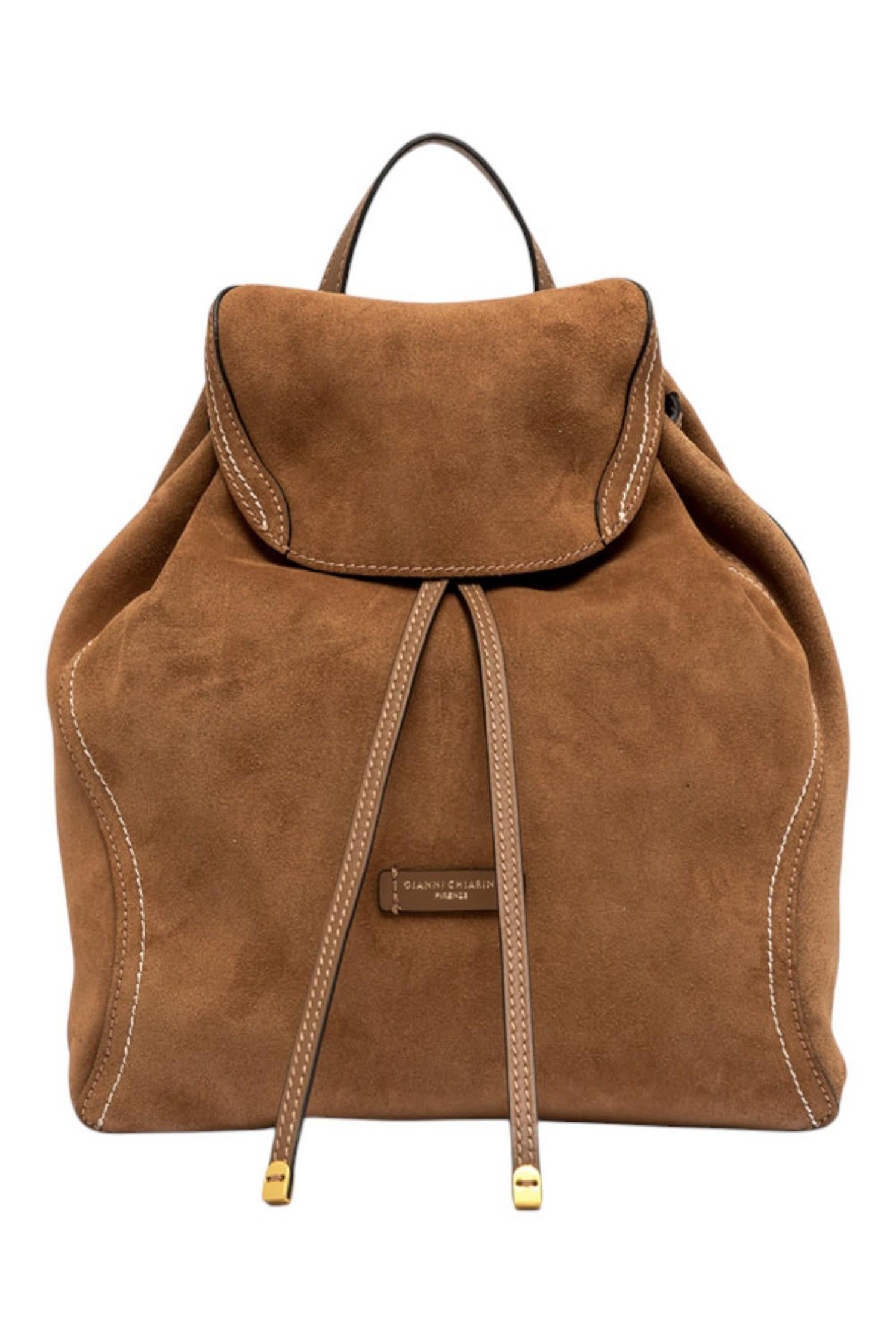 zaino donna violette in camoscio caramello 