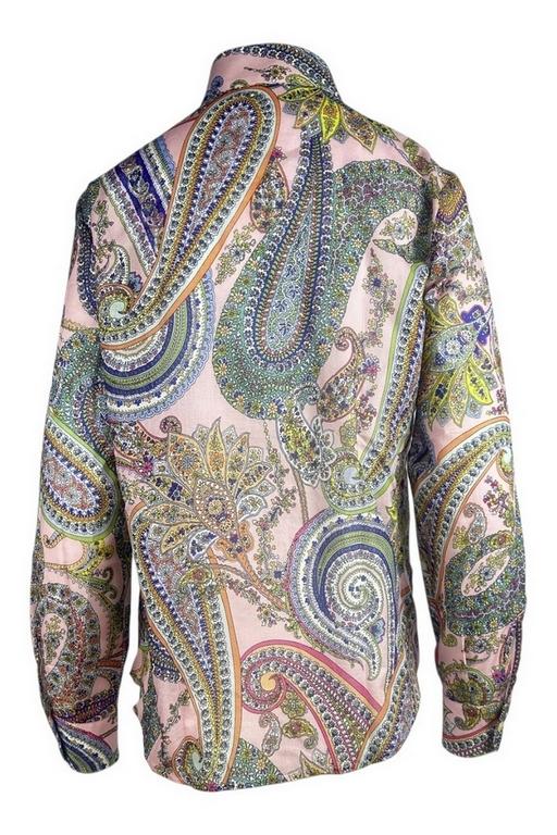 camicia donna fantasia cachemire rosa 