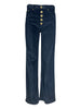 pantalón mujer Jaqueline en terciopelo canalé roca azul Dondup
