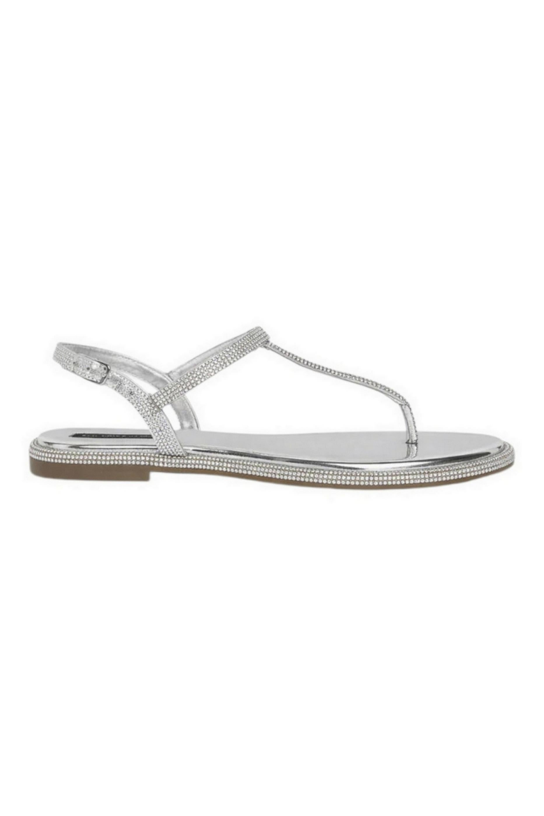 sandalo donna strass argento 