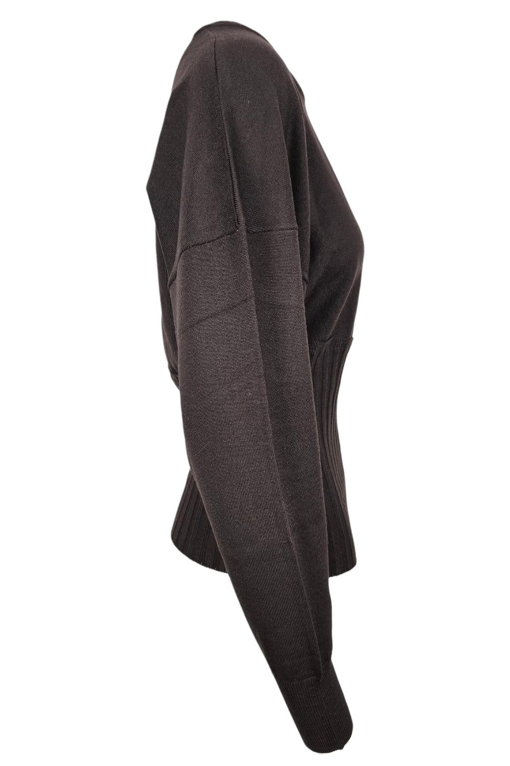 maglia donna bordo alto marrone 