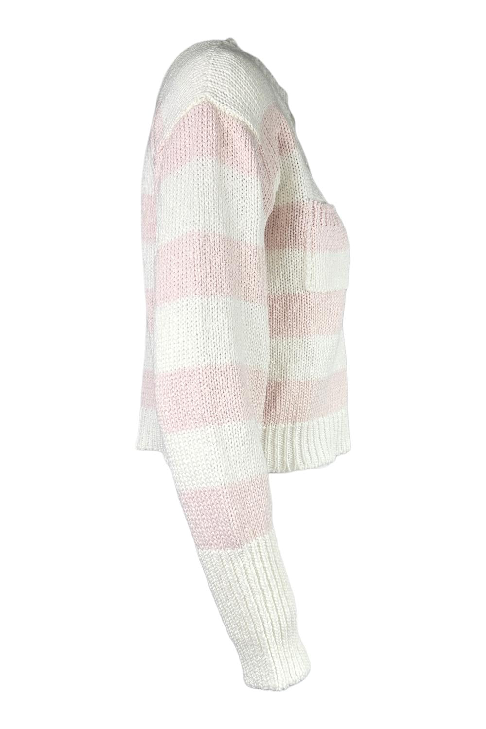 giacca donna a righe bianco e rosa 