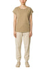 t-shirt para mulher com gola redonda cor castor Bomboogie
