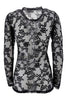 T-shirt donna in pizzo stretch nero P.A.R.O.S.H.
