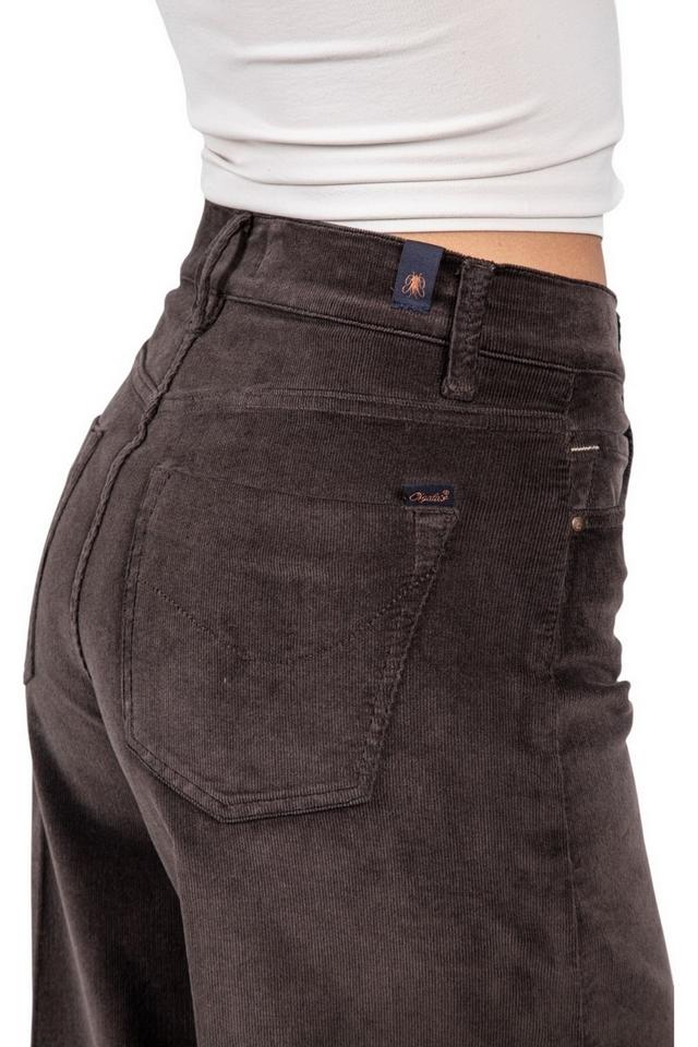 pantalone donna largo in velluto duemilarighe marrone 