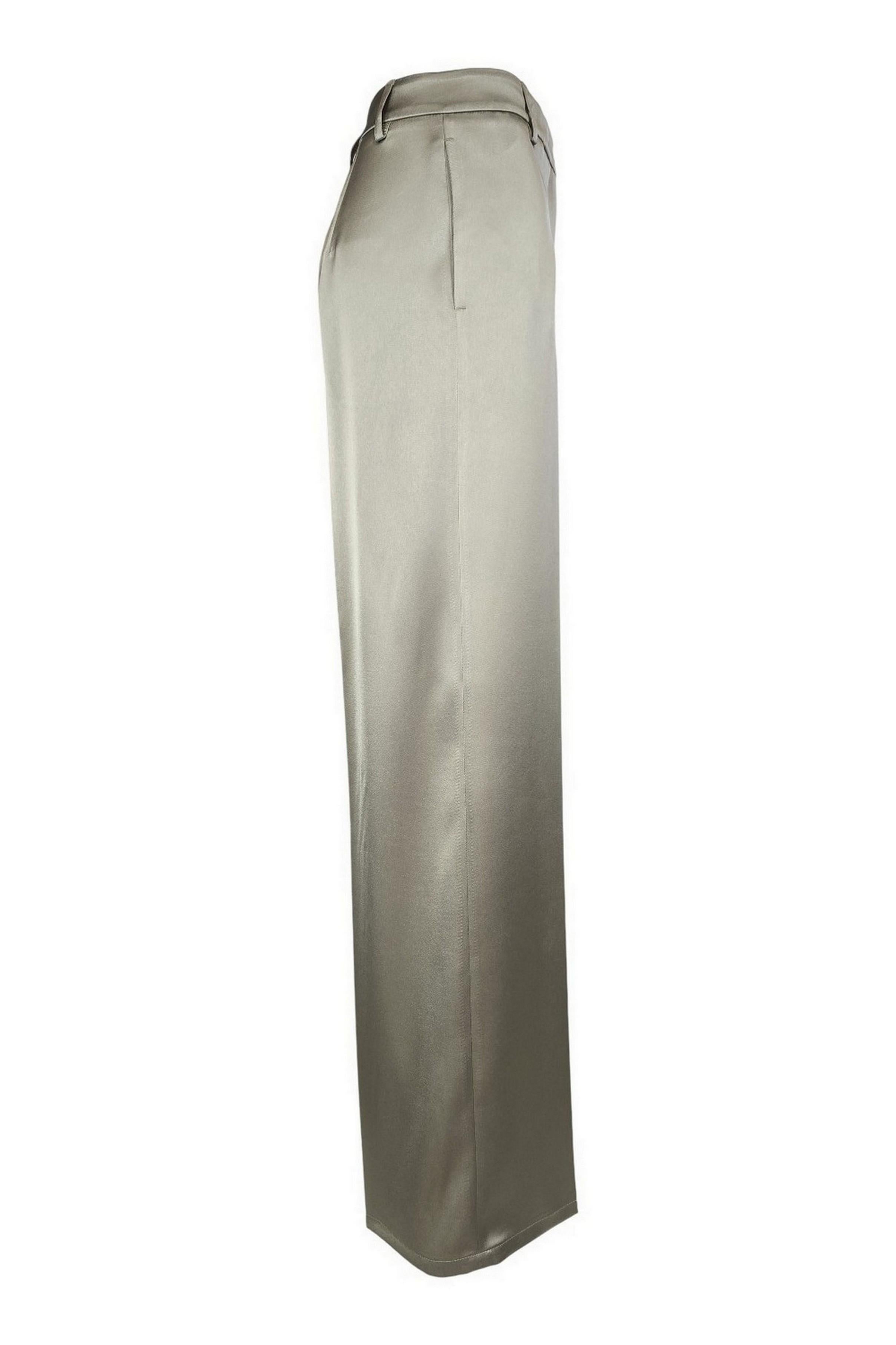 pantalone donna in raso largo sabbia 
