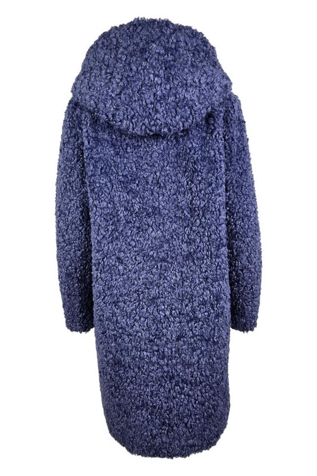 ecopelliccia donna lunga blu 