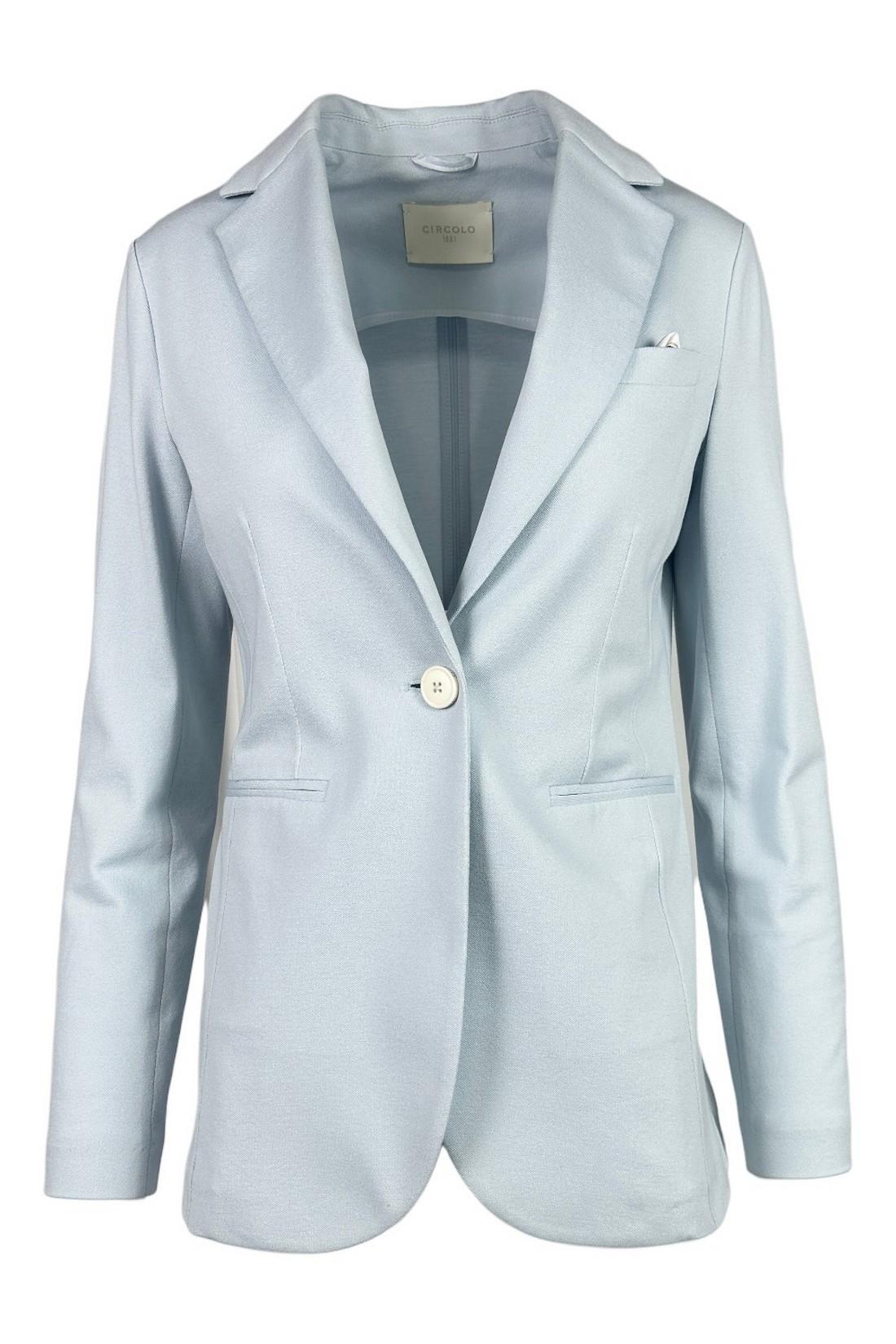 giacca donna monopetto piquet azzurro 