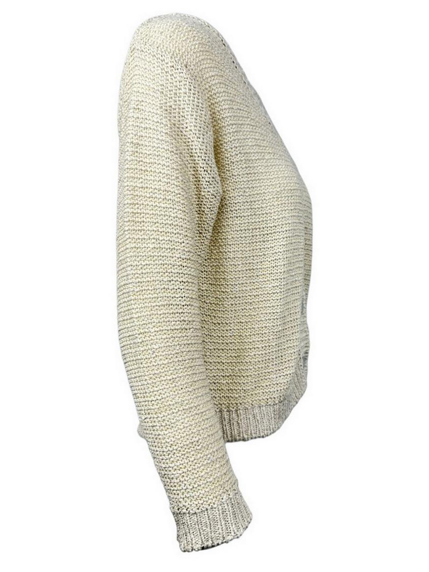 cardigan donna con paillettes sabbia 