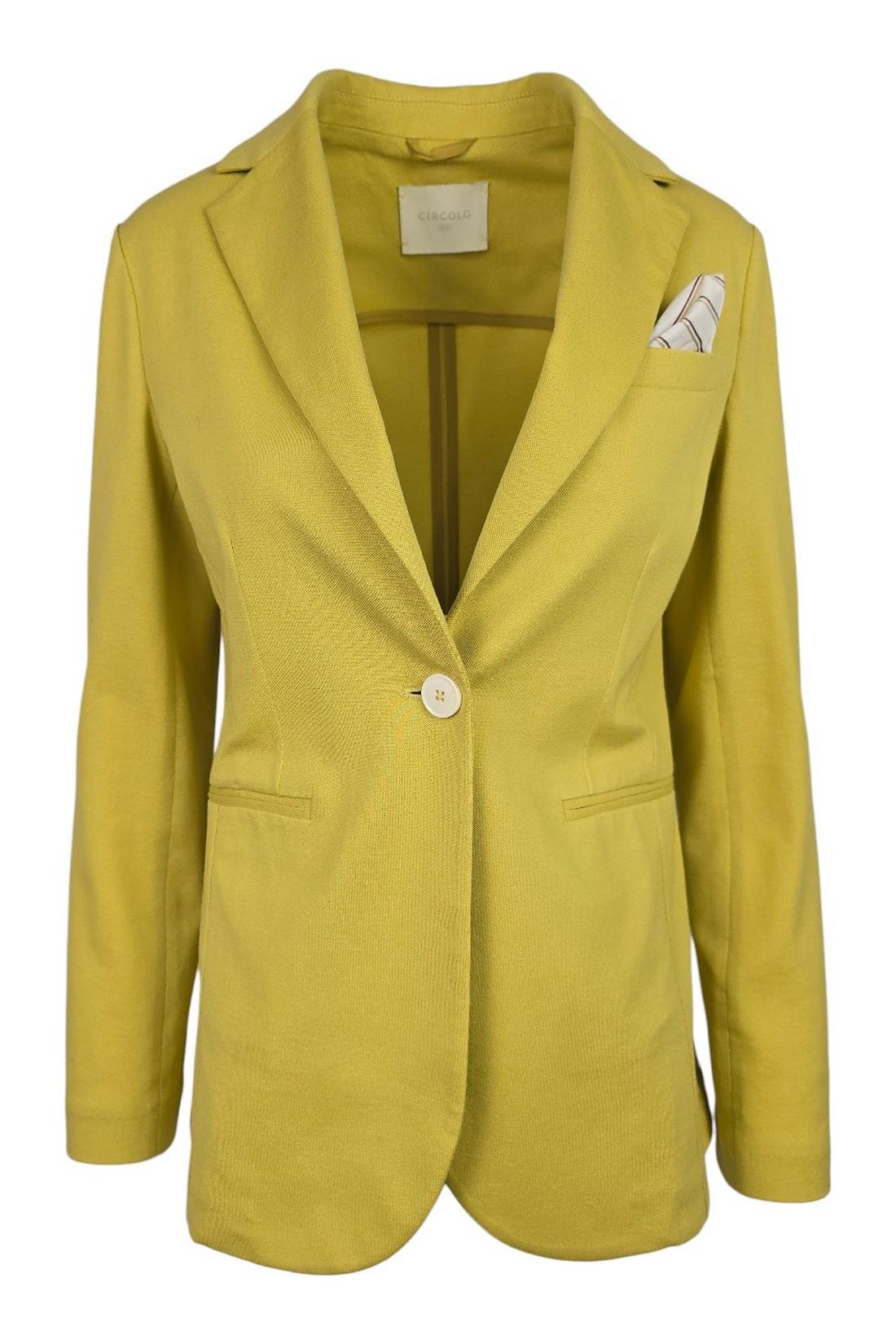 giacca donna monopetto piquet gialla 
