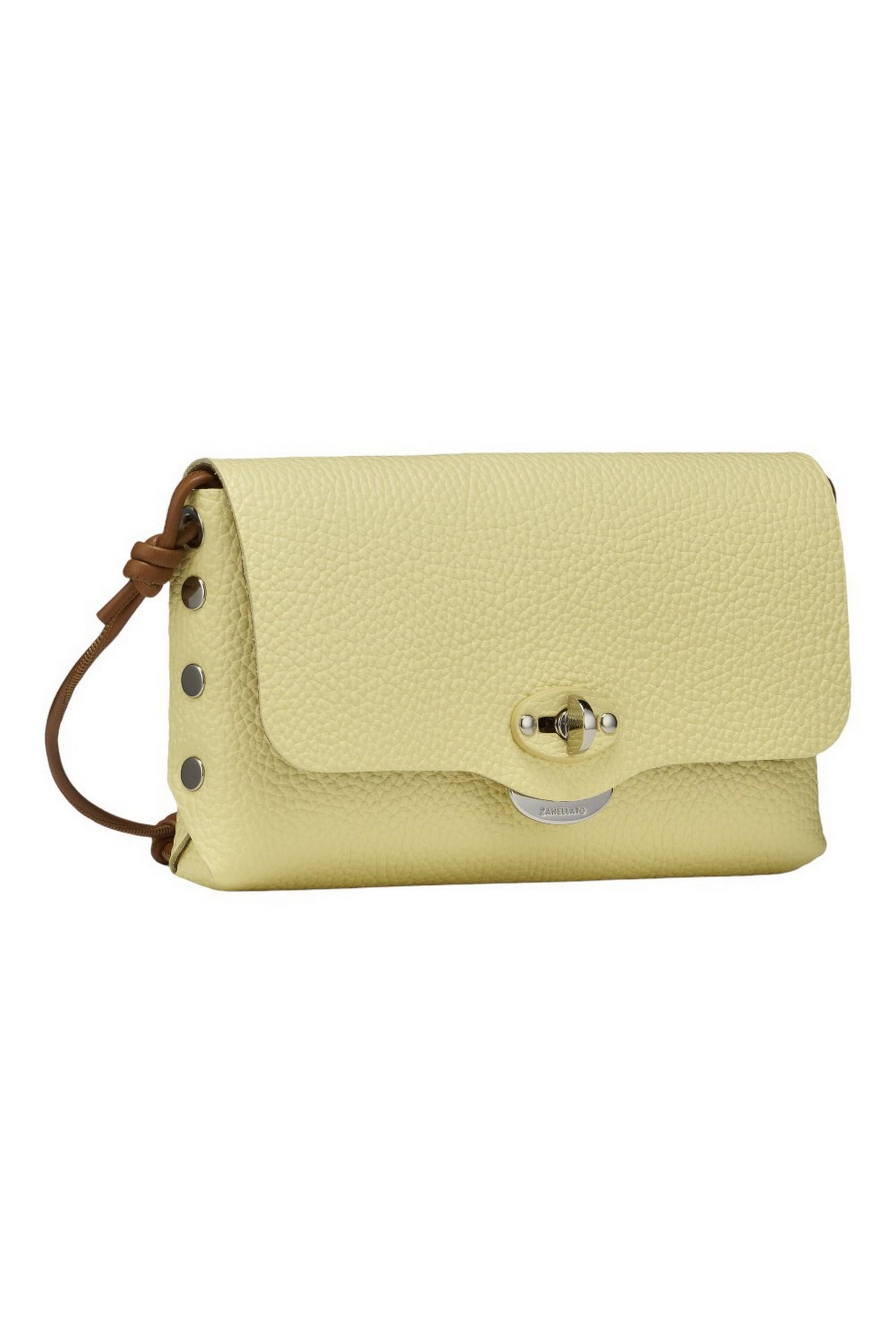 tracollina donna lettera in pelle daily giallo 