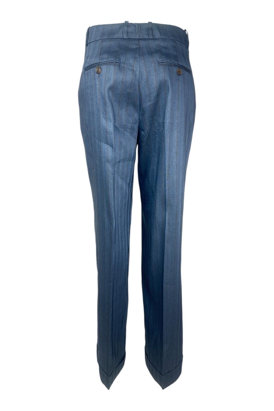 pantalone donna gessato aviazione e marrone 