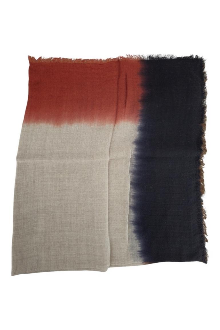 sciarpa donna bordi sfumati beige e marrone 
