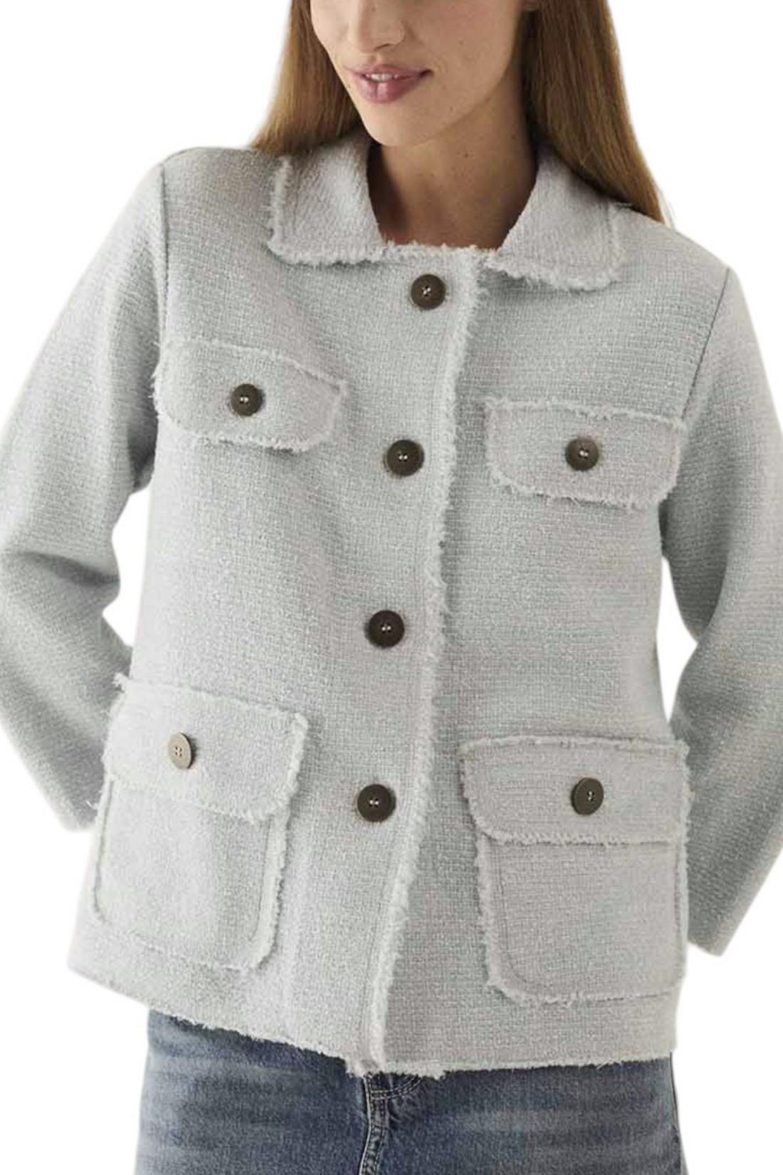 giacca donna con taschini azzurro 