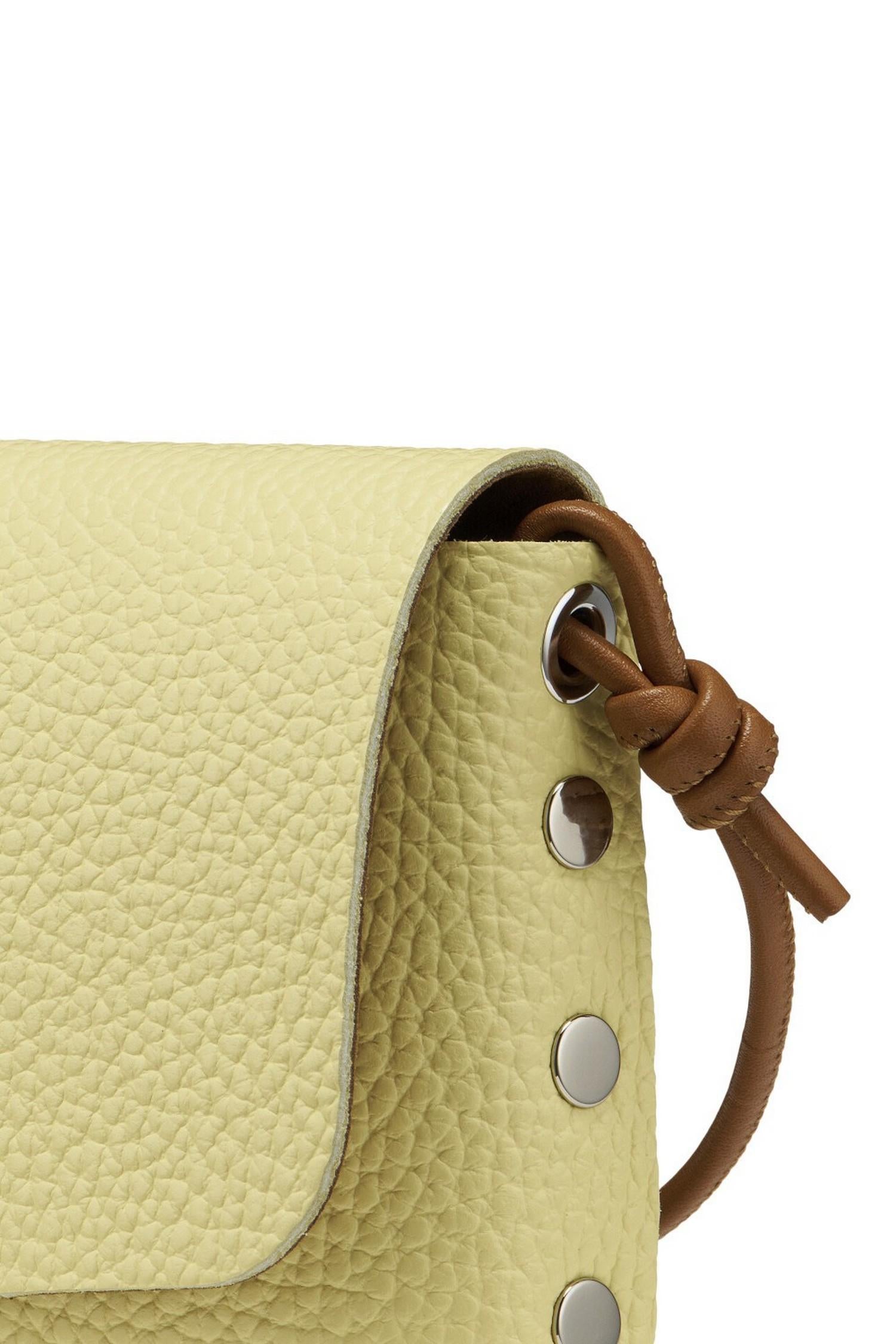 tracollina donna lettera in pelle daily giallo 