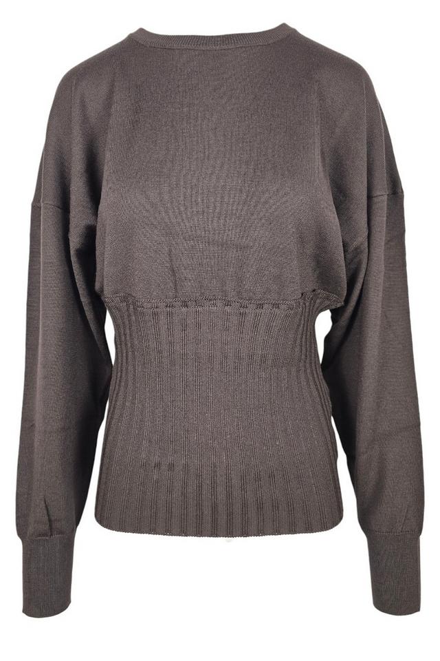 maglia donna bordo alto marrone 