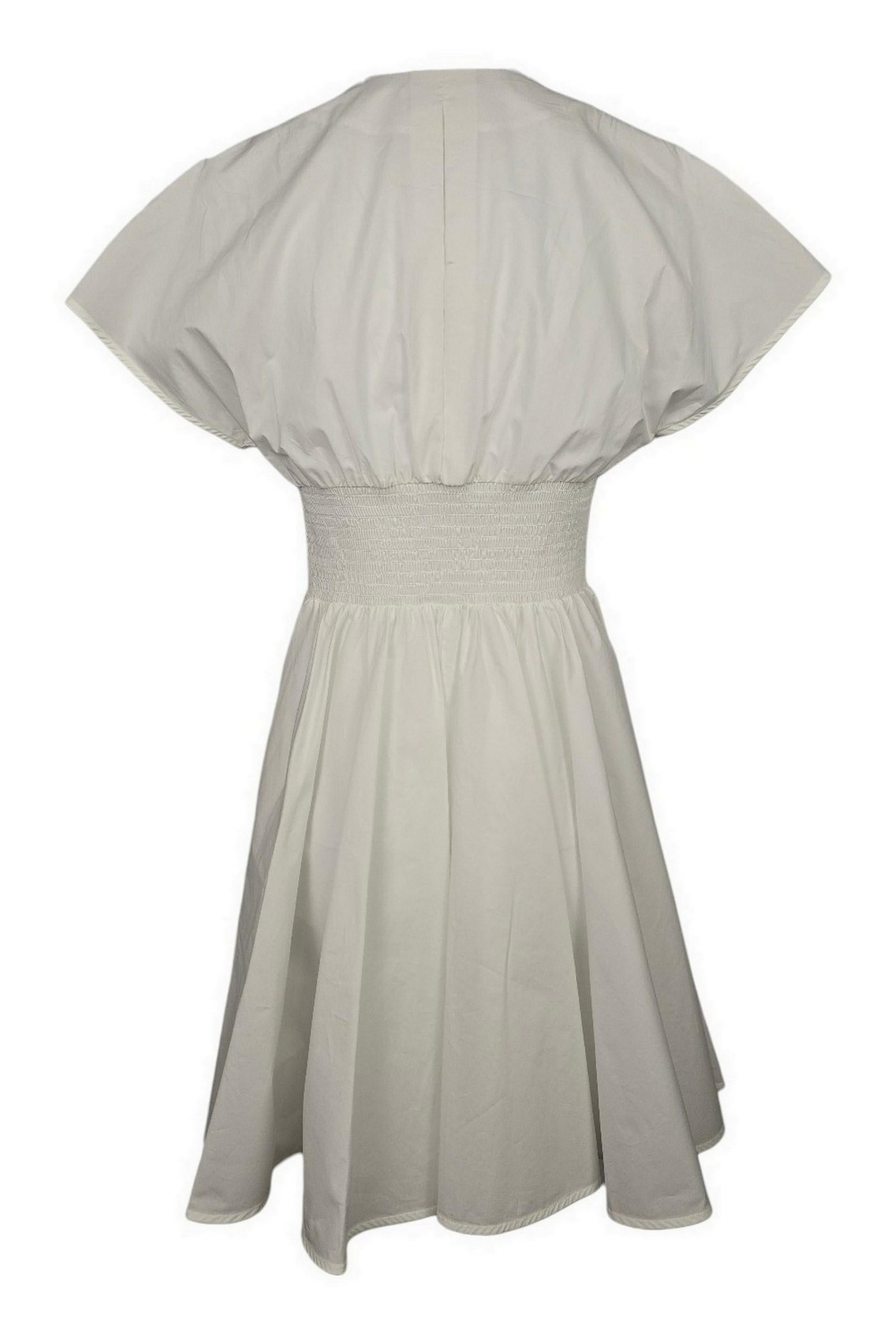 abito donna in cotone corto con cinturini bianco 